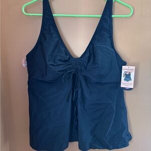 Shapermint Elegant Black Tankini Top NWT